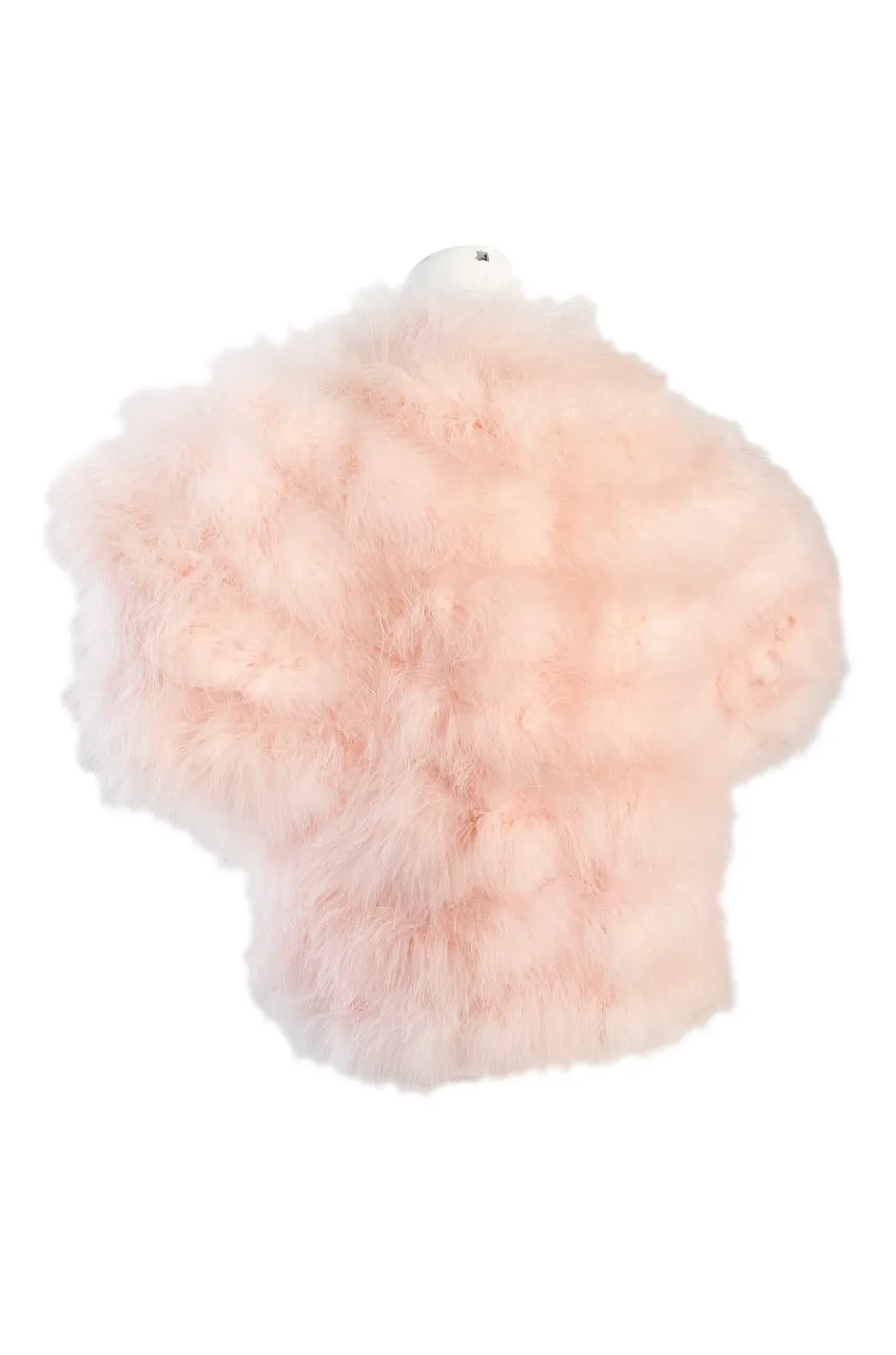 1960s Odette Barsa Pale Pink Ostrich Down Feather Cropped Bolero Jacket