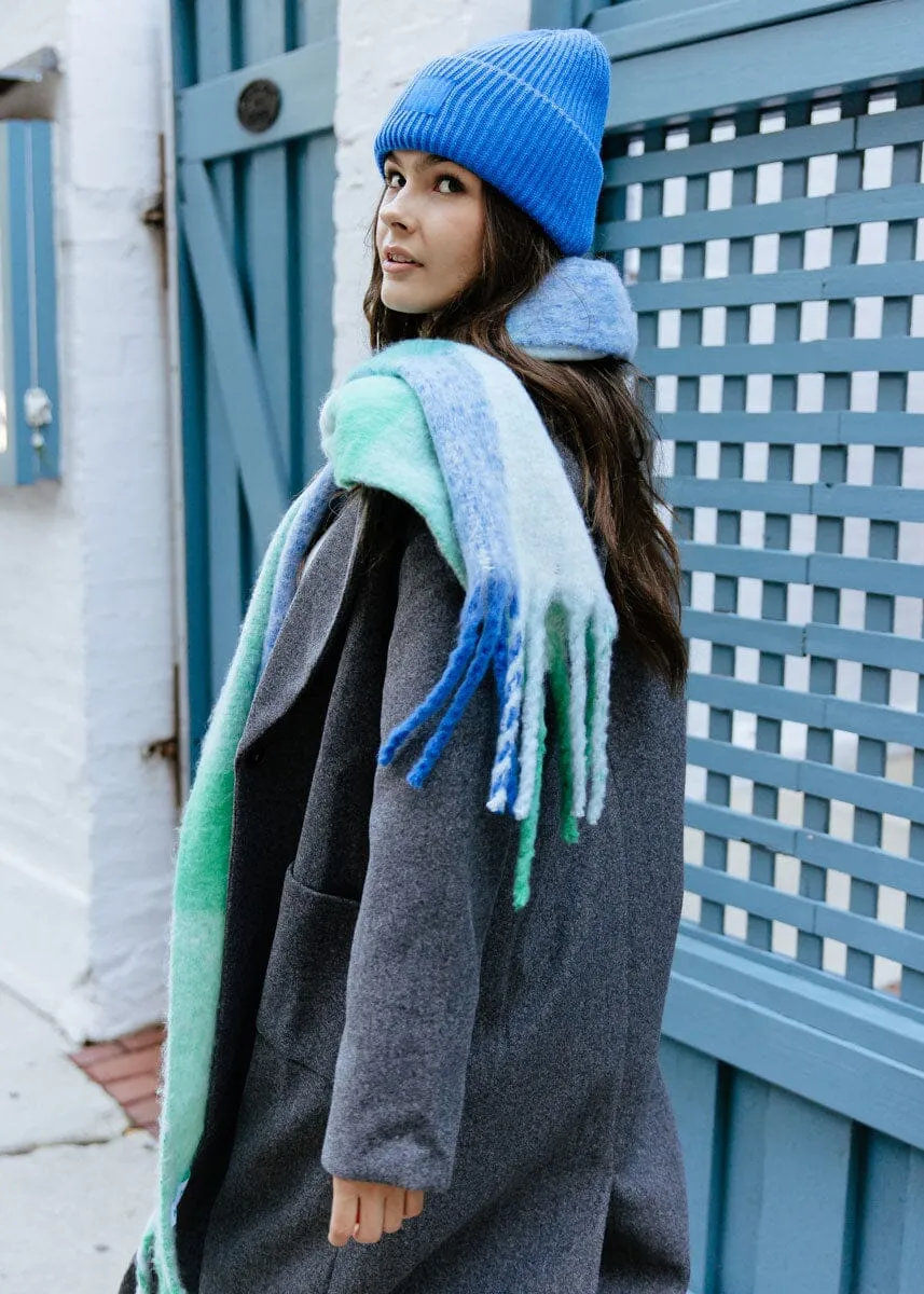 Adult Mad Hatter Ribbed Knit Beanie - Cobalt