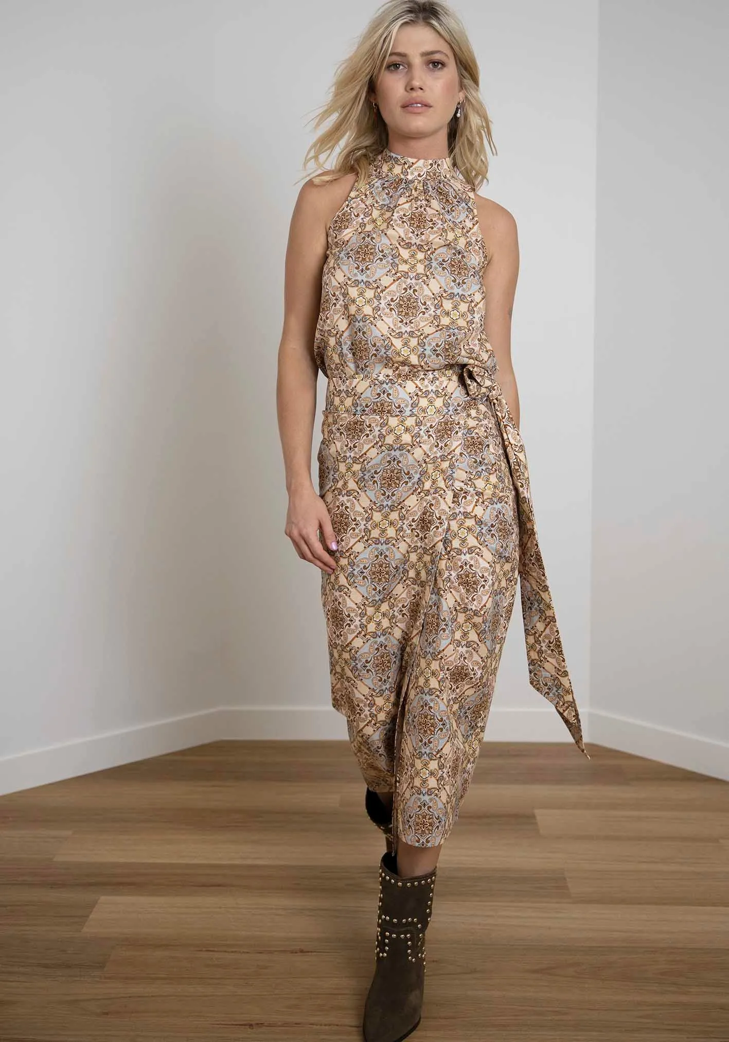 Alexandra Scarf Set | Halter Top & Midi Wrap Skirt