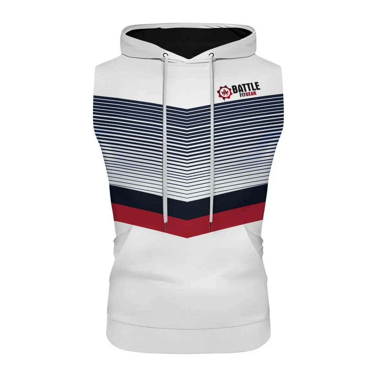 American Flag White Sleeveless Pullover & Zip Hoodie