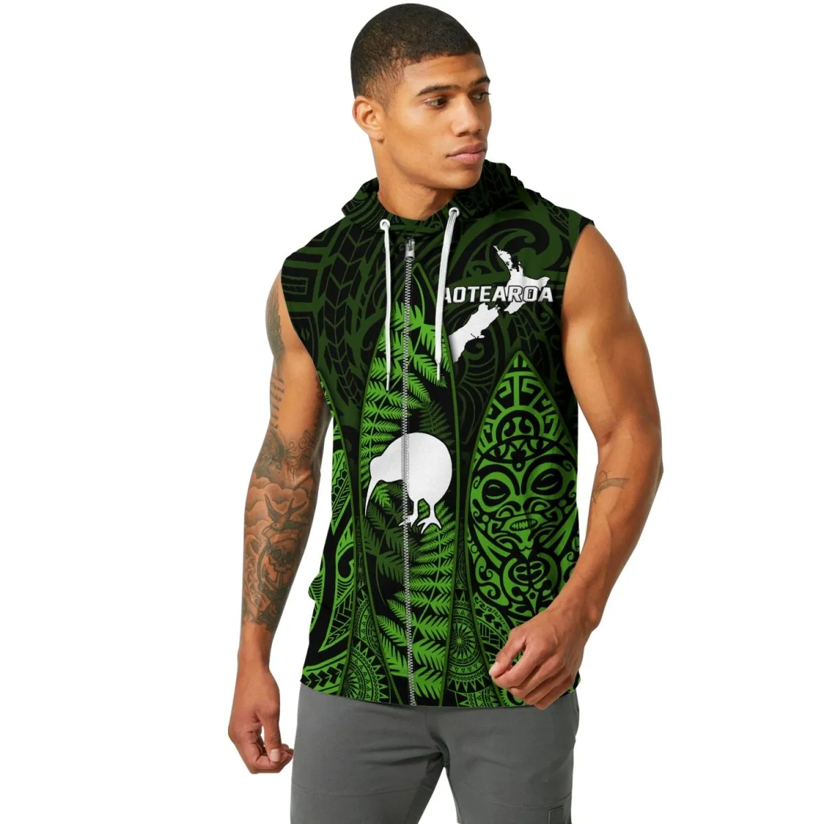 Aotearoa Kiwi Bird Sleeveless Pullover & Zip Hoodie