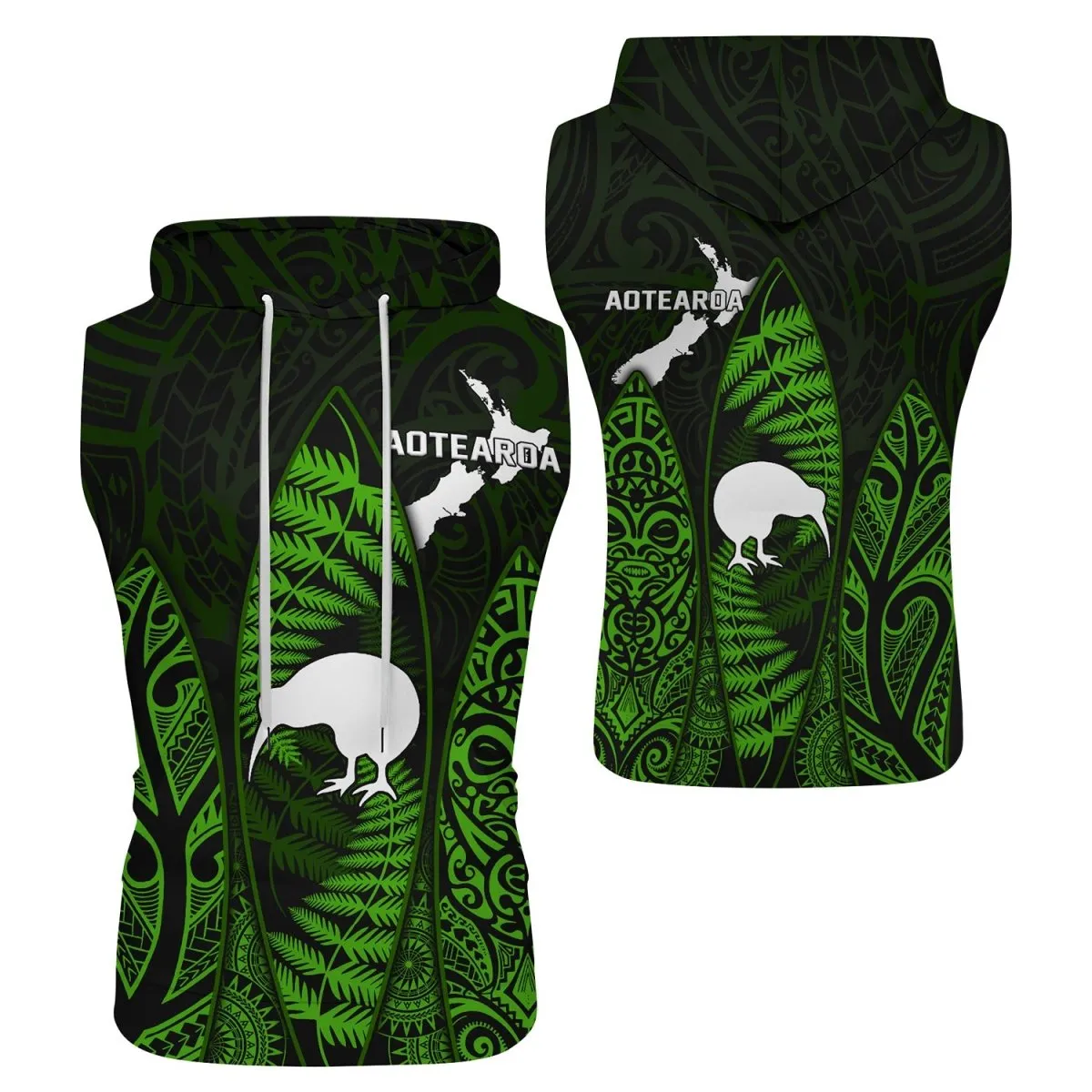 Aotearoa Kiwi Bird Sleeveless Pullover & Zip Hoodie