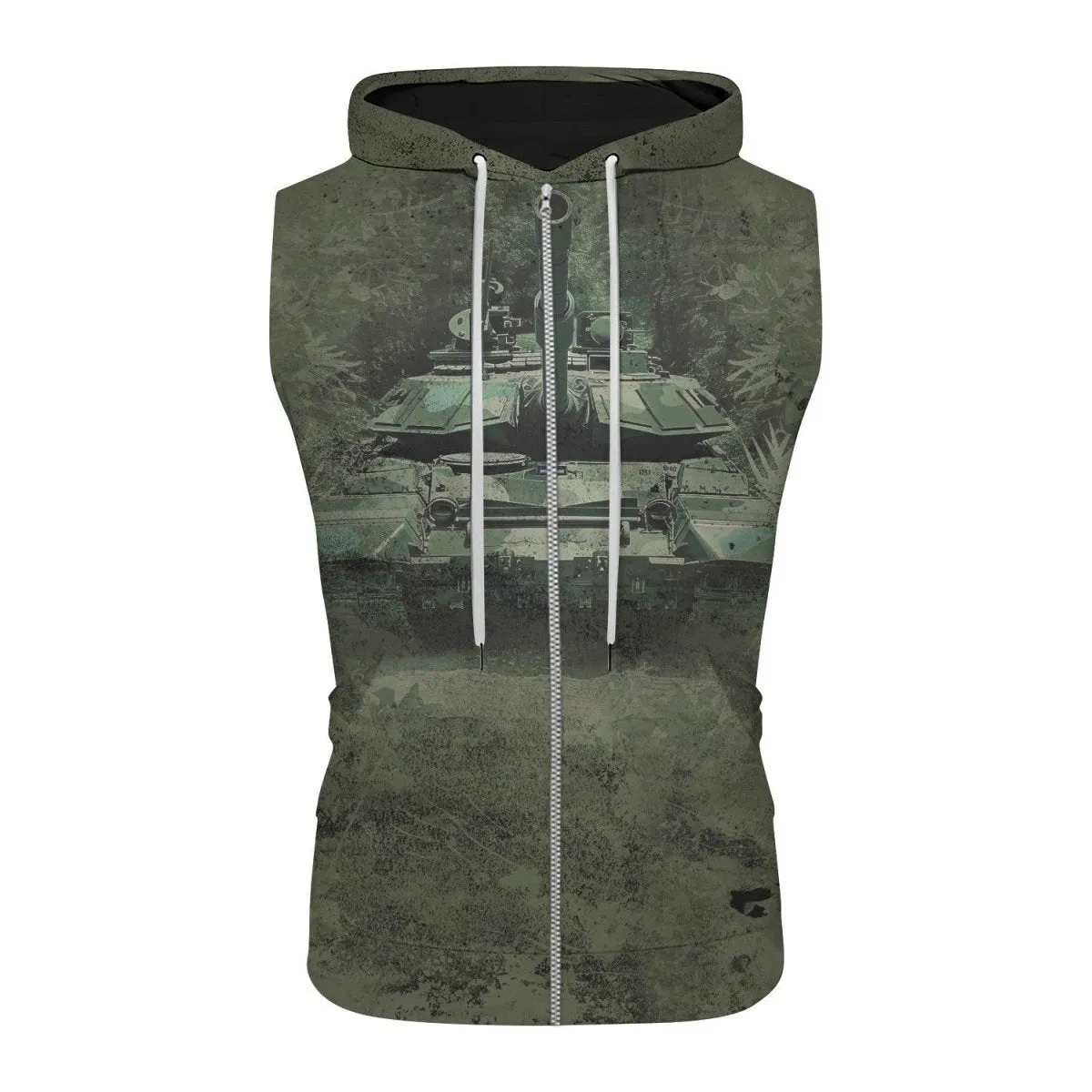 Army Camo Sleeveless Pullover & Zip Hoodie