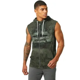Army Camo Sleeveless Pullover & Zip Hoodie