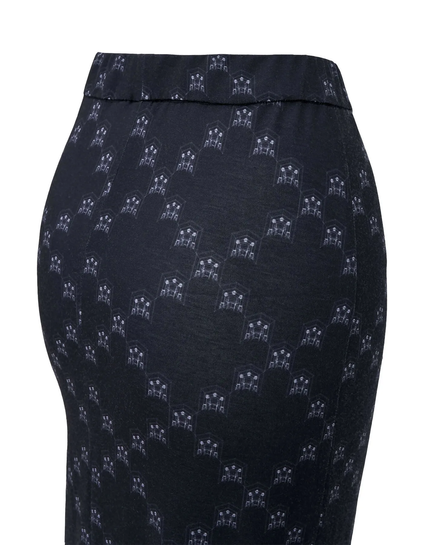 Ban-Doh Dot Matrix Print Bodycon Maxi Skirt