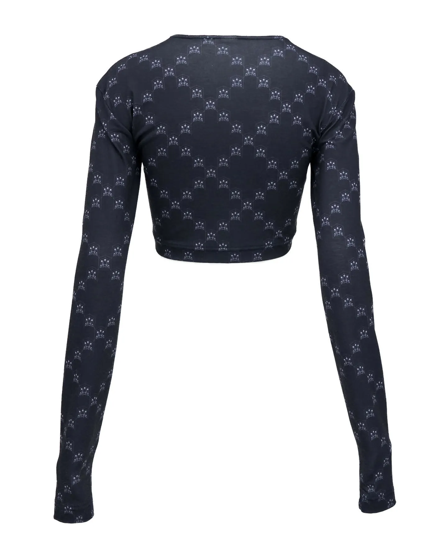 Ban-Doh Dot Matrix Print Cropped Top