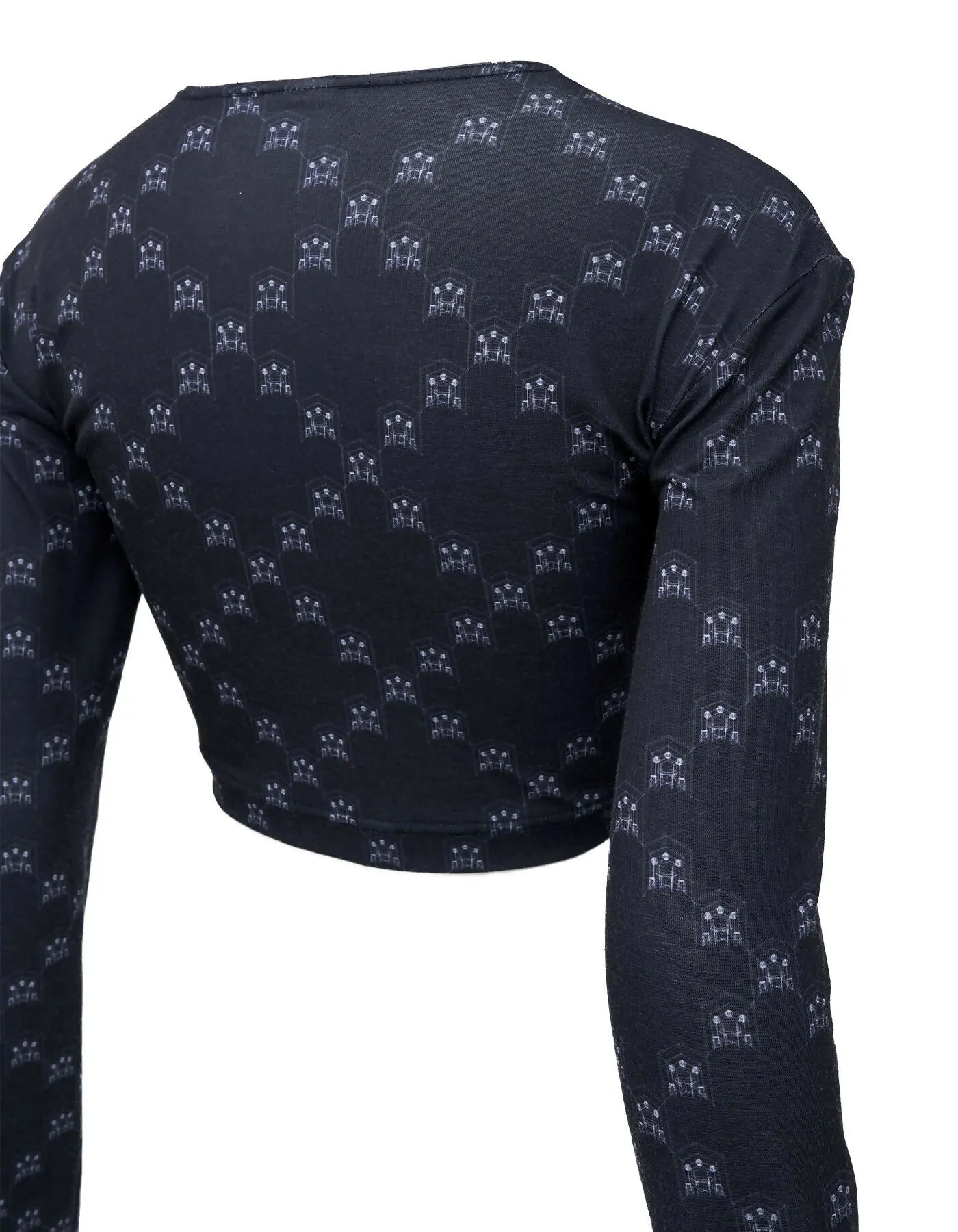 Ban-Doh Dot Matrix Print Cropped Top