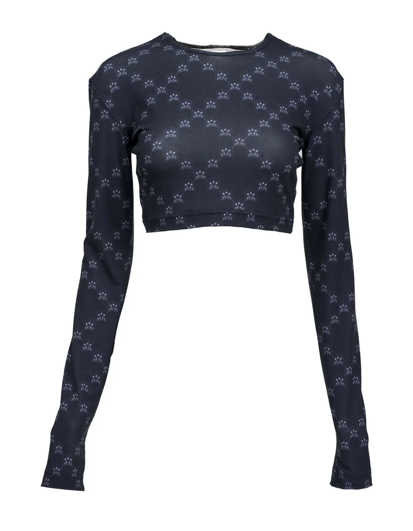 Ban-Doh Dot Matrix Print Cropped Top