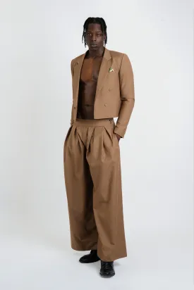 Bastien Tan Cropped Suit