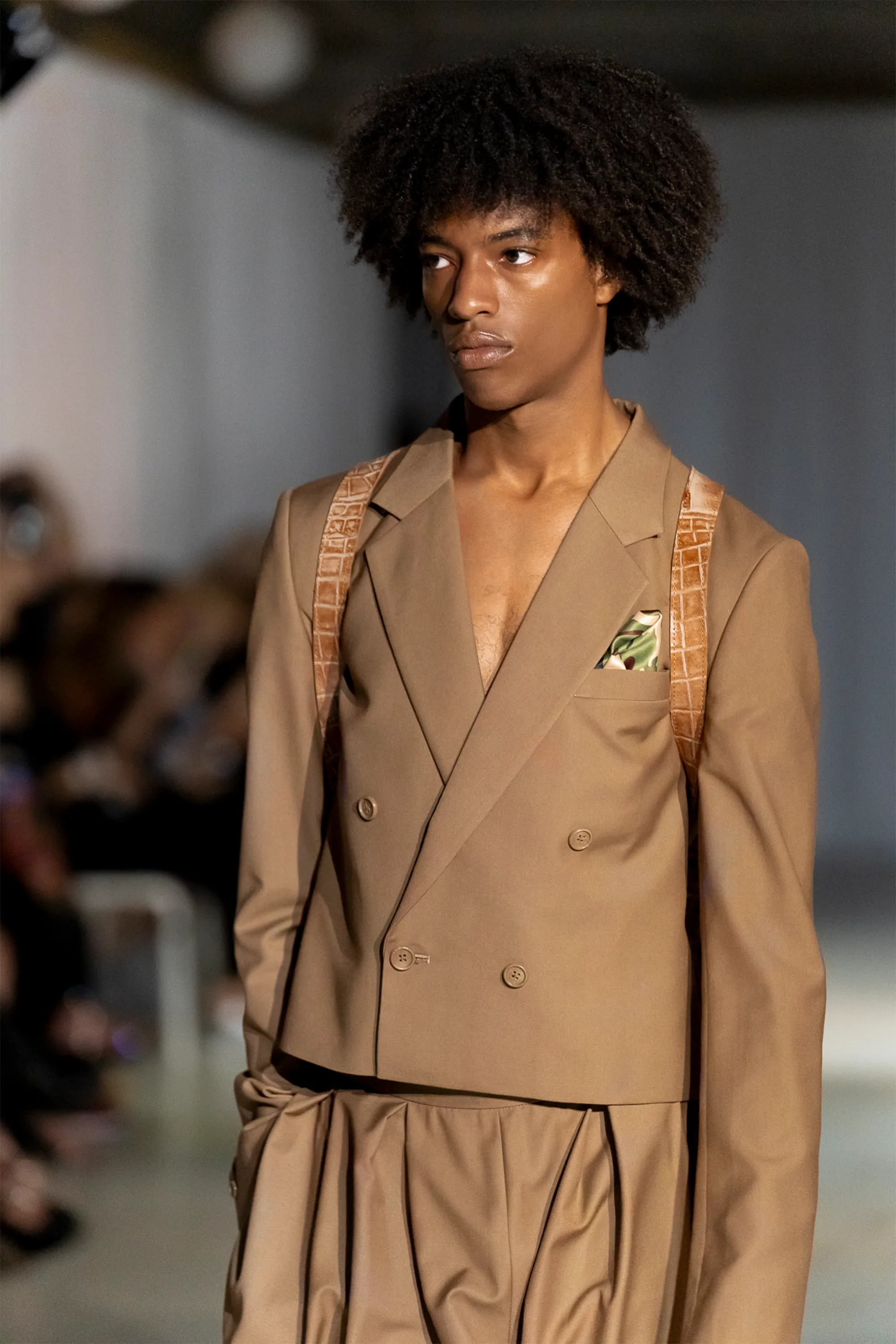 Bastien Tan Cropped Suit