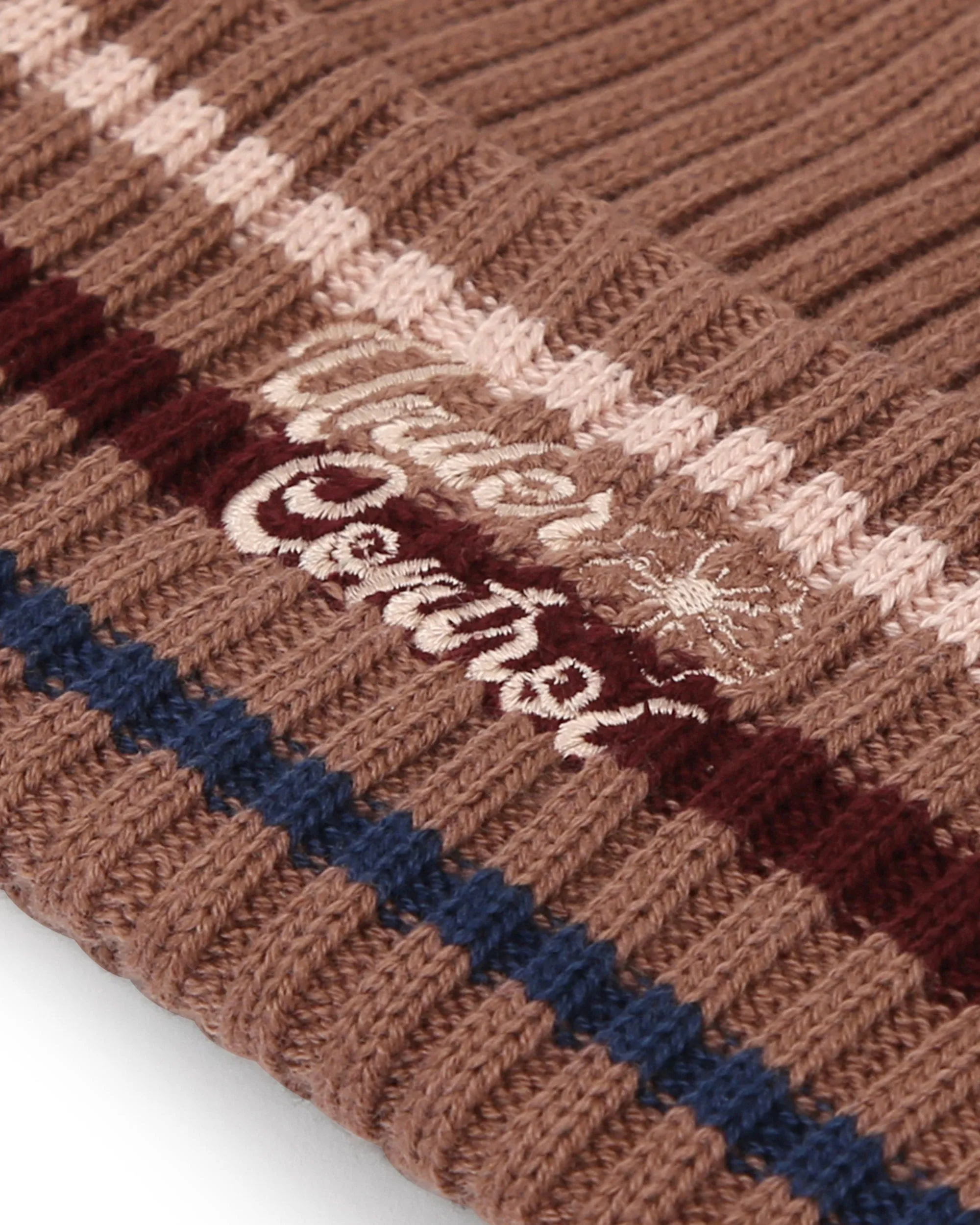 BEANIE / FLORAL SCRIPT / M STRIPE / D PINK