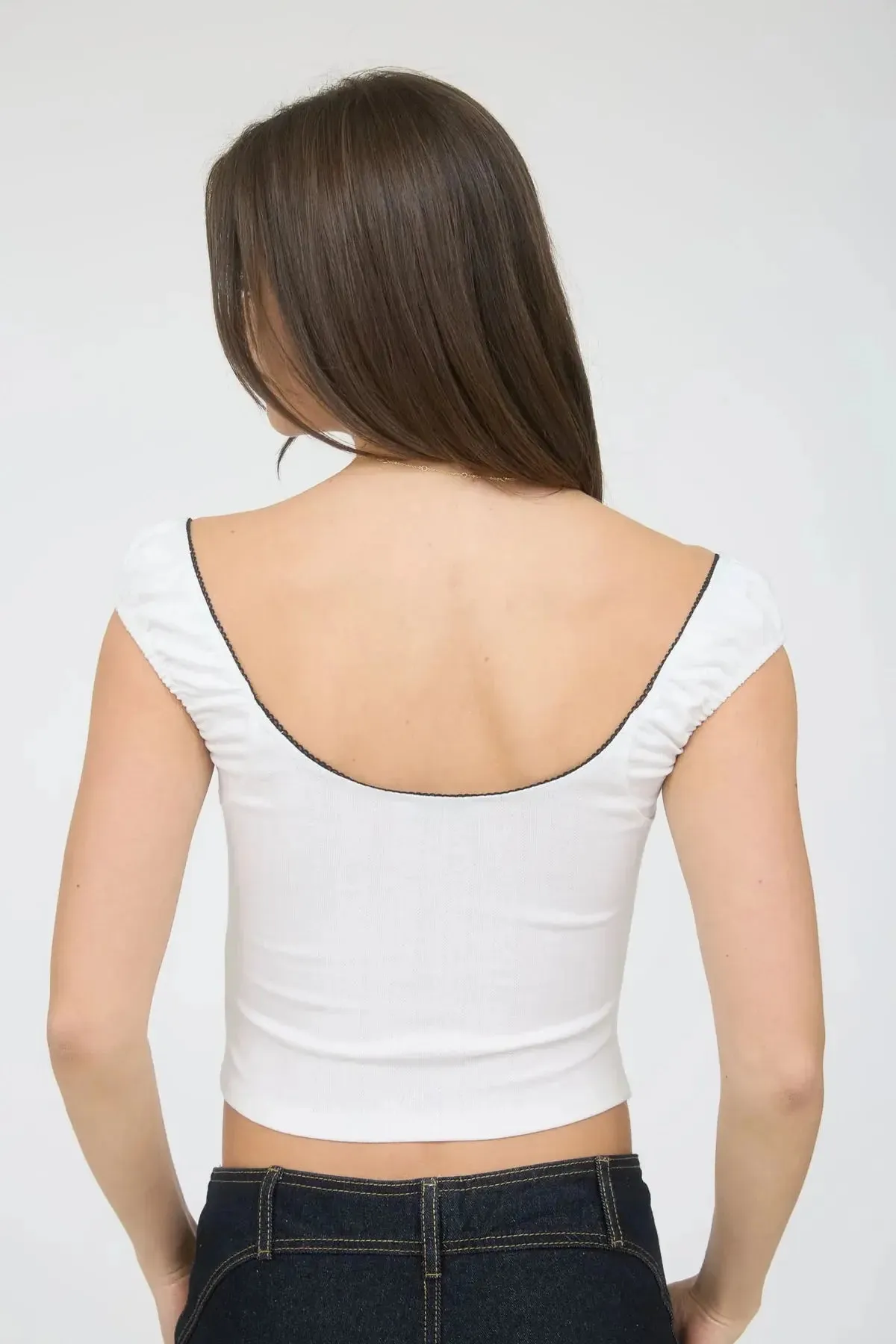 Blu Pepper Lovely Times Top – Sweetheart Cropped Knit with Bow Detail