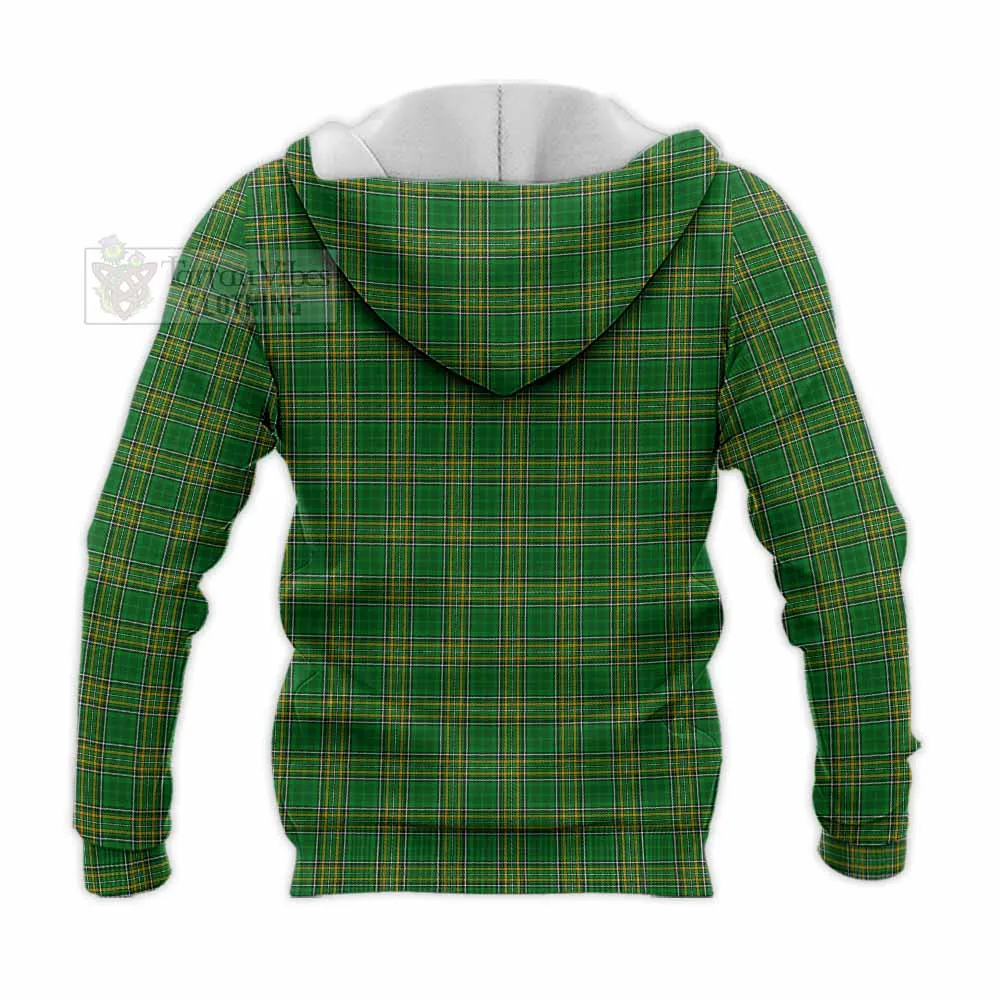 Brogan Irish Clan Tartan Knitted Hoodie with Coat of Arms