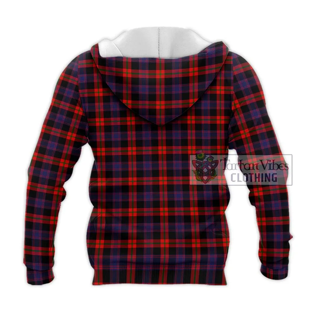 Broun Modern Tartan Knitted Hoodie with Family Crest DNA In Me Style