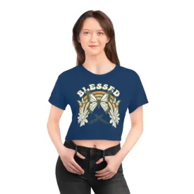 Butterflies Blessed Crop Tee Positivity Unleashed