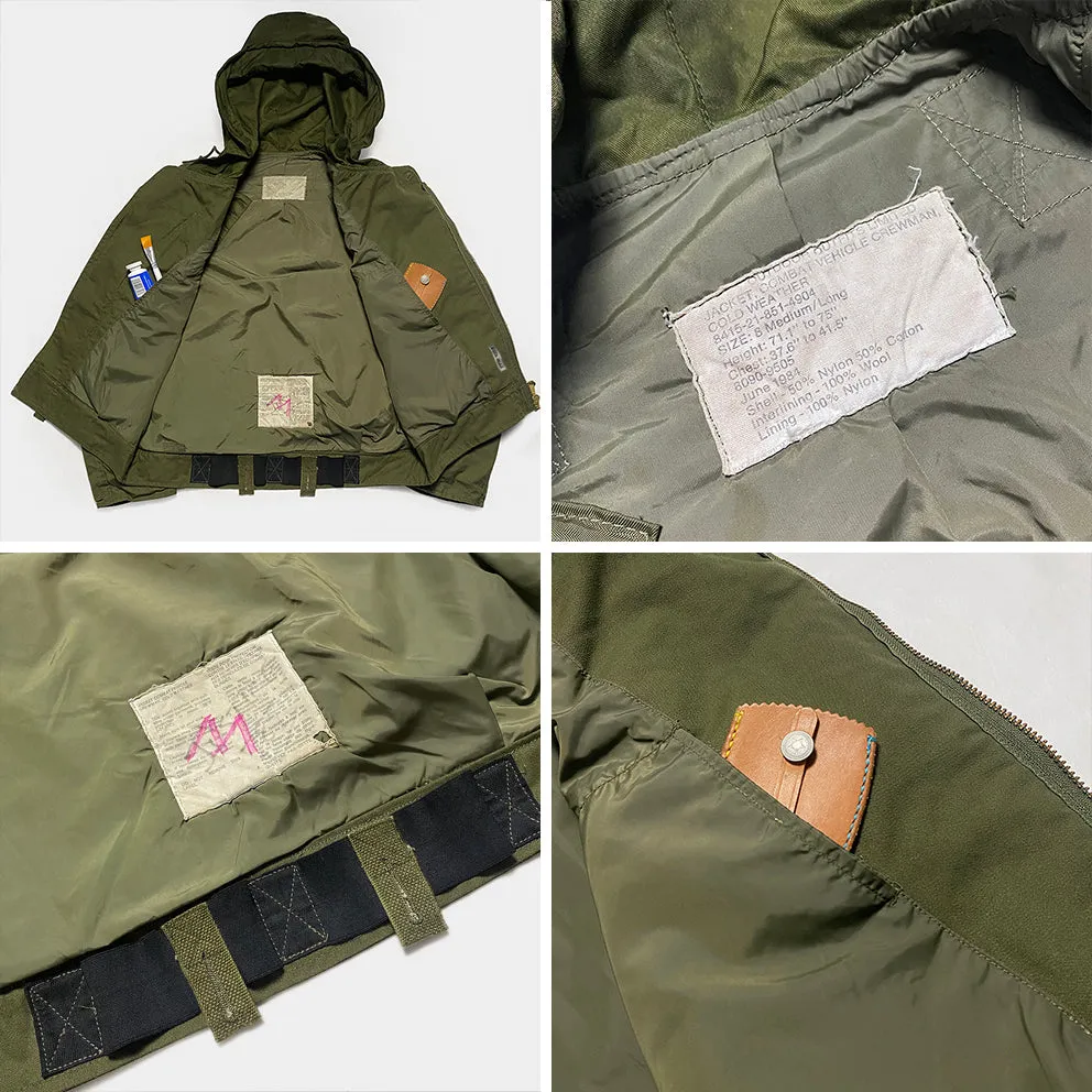 BZEN J4R TANKER- RECYCLED USED CANADIAN ARMY TANKER JACKET FROM 1970-1990- OLIVE GREEN