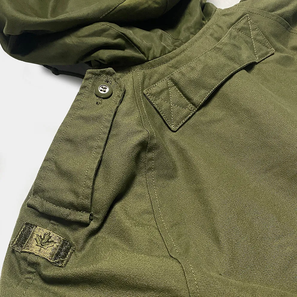 BZEN J4R TANKER- RECYCLED USED CANADIAN ARMY TANKER JACKET FROM 1970-1990- OLIVE GREEN