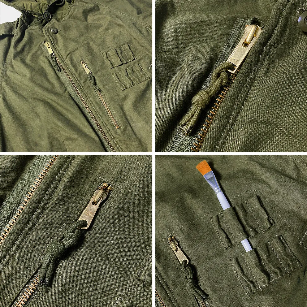 BZEN J4R TANKER- RECYCLED USED CANADIAN ARMY TANKER JACKET FROM 1970-1990- OLIVE GREEN