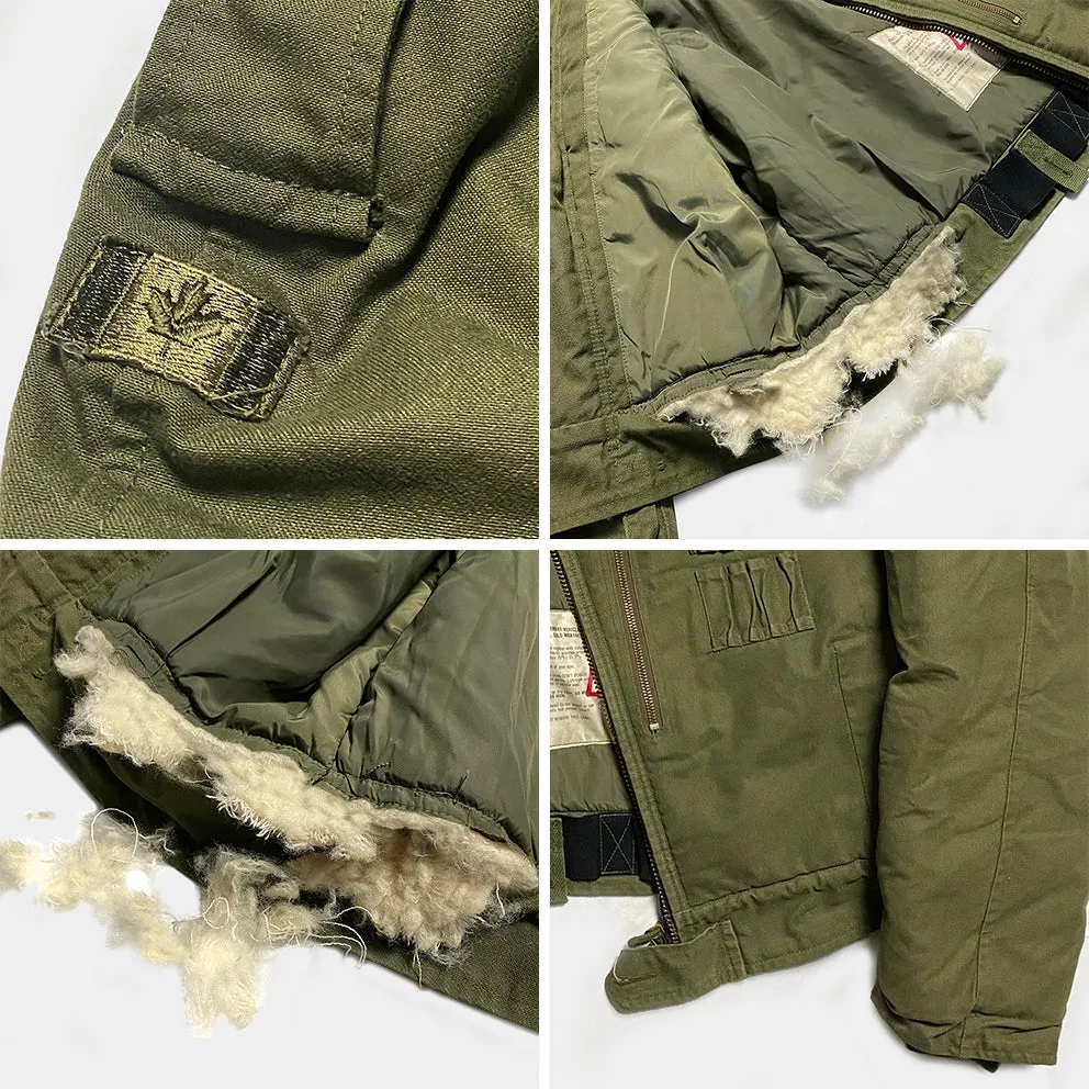 BZEN J4R TANKER- RECYCLED USED CANADIAN ARMY TANKER JACKET FROM 1970-1990- OLIVE GREEN