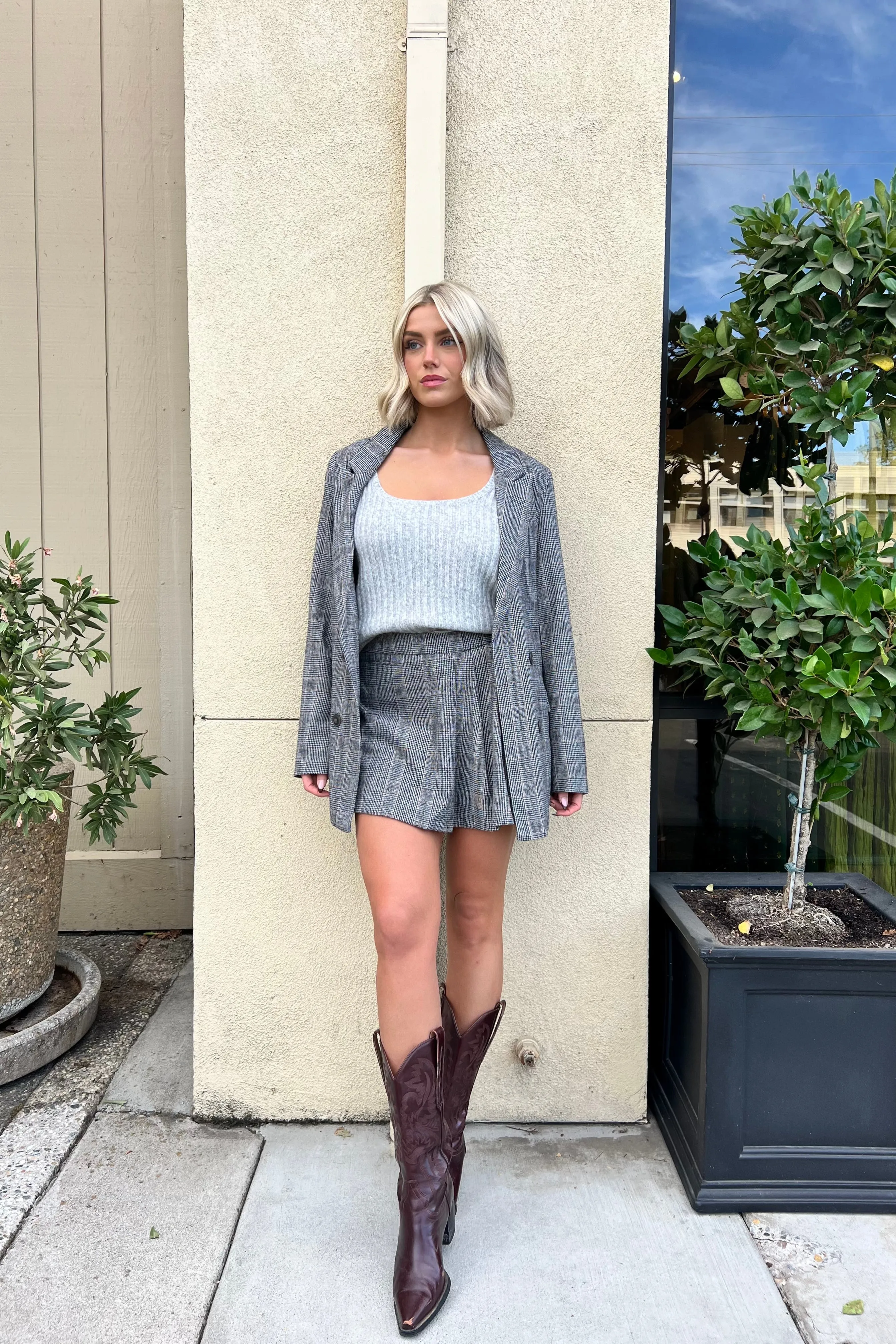 CAMBRIDGE PLAID GREY BLAZER