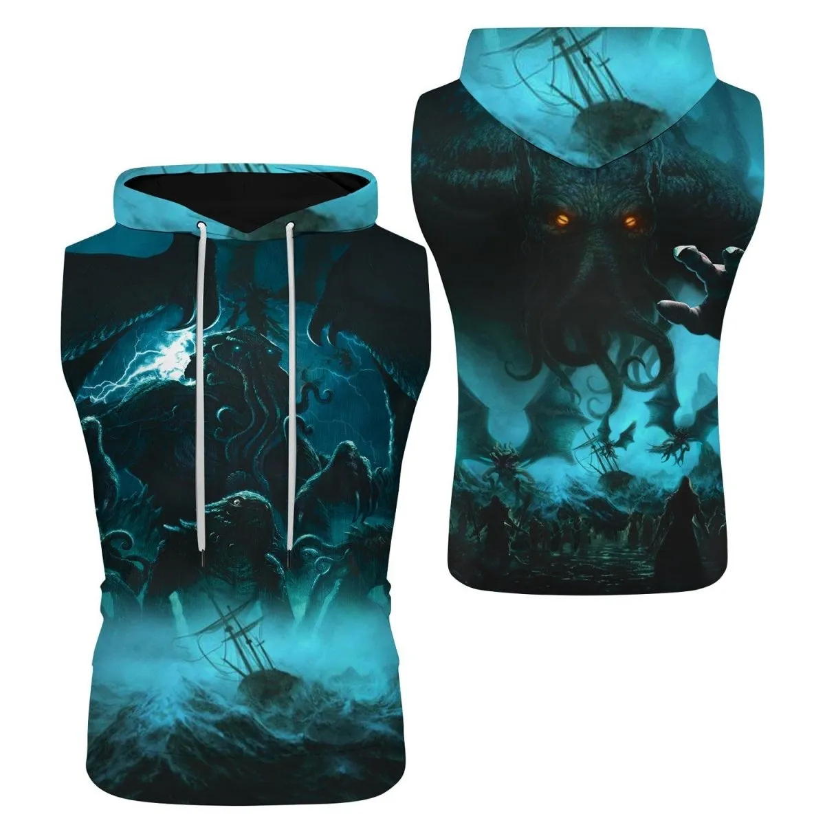 Crew Of Cthulhu Sleeveless Pullover & Zip Hoodie