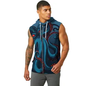 Dark Sea Octopus Sleeveless Pullover & Zip Hoodie