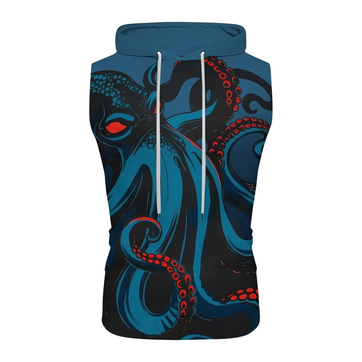 Dark Sea Octopus Sleeveless Pullover & Zip Hoodie