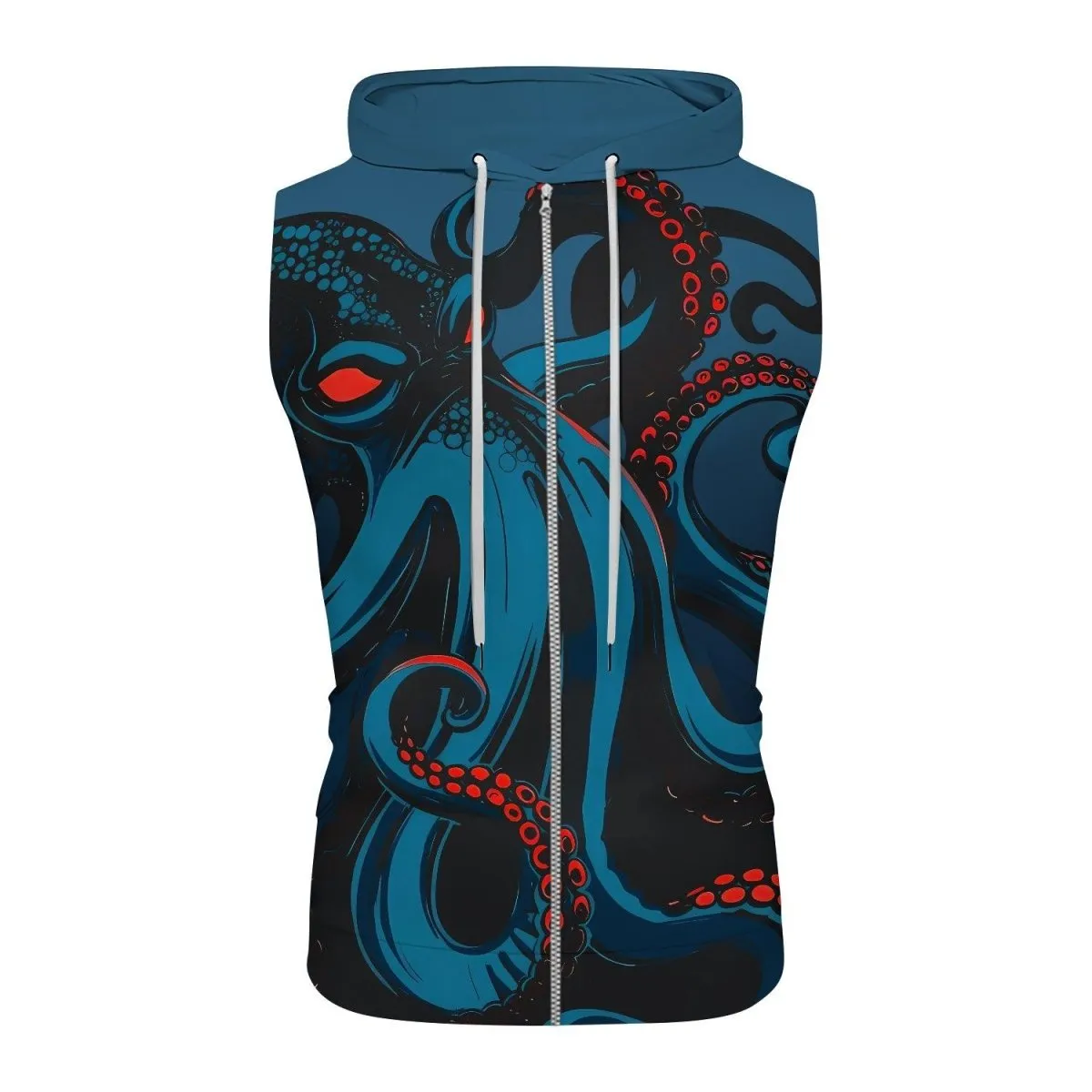Dark Sea Octopus Sleeveless Pullover & Zip Hoodie