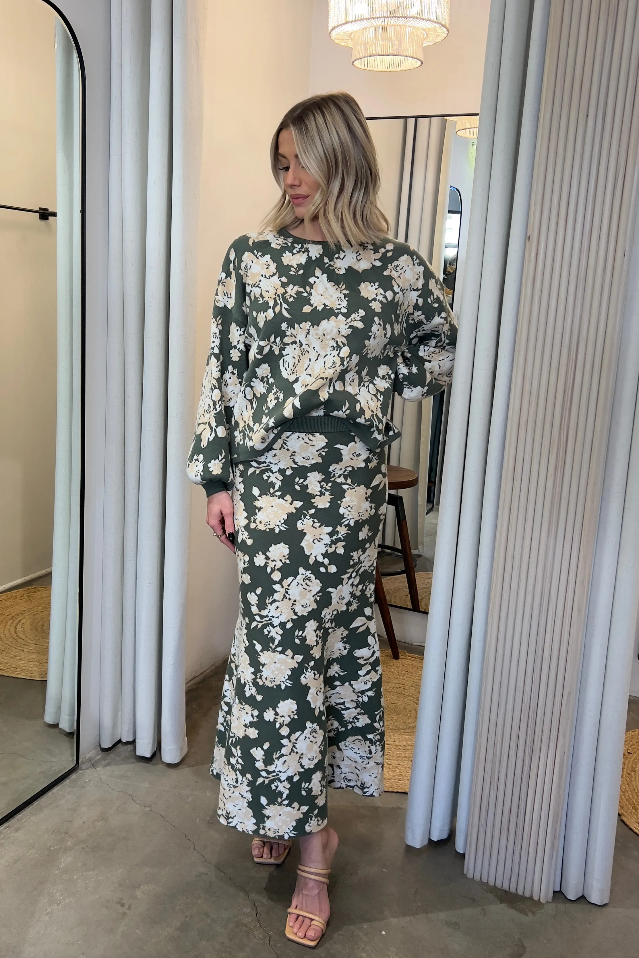 DOWEN JACQUARD FLORAL SWEATER