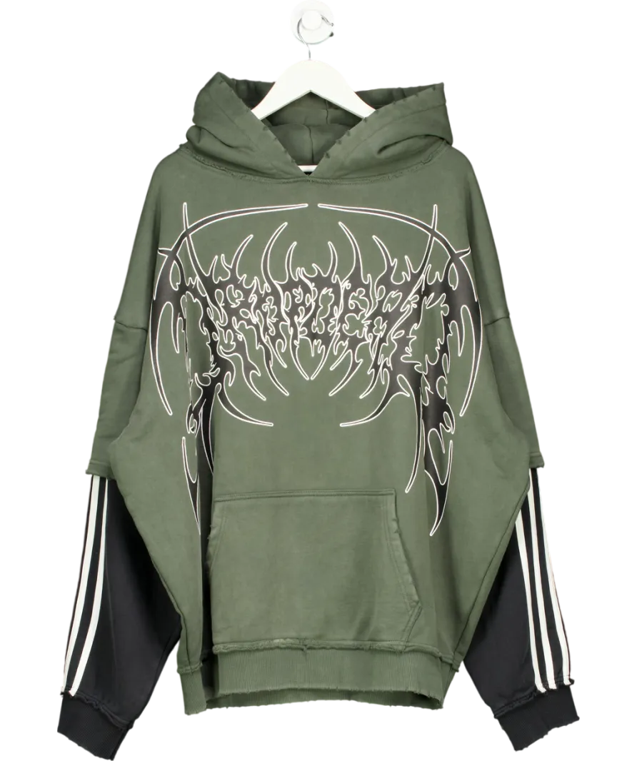 Dropdead Green Deathcore Layered Hoodie UK XXL