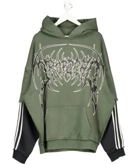 Dropdead Green Deathcore Layered Hoodie UK XXL