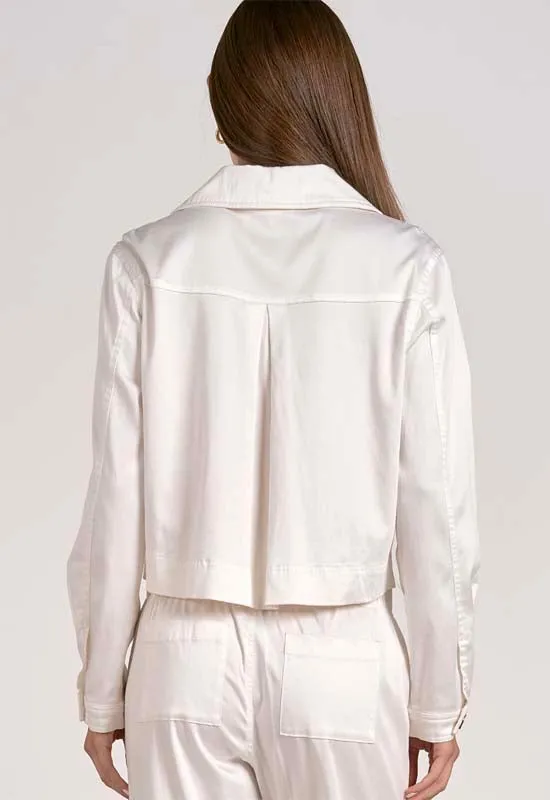Elan - Crop Button Jacket White
