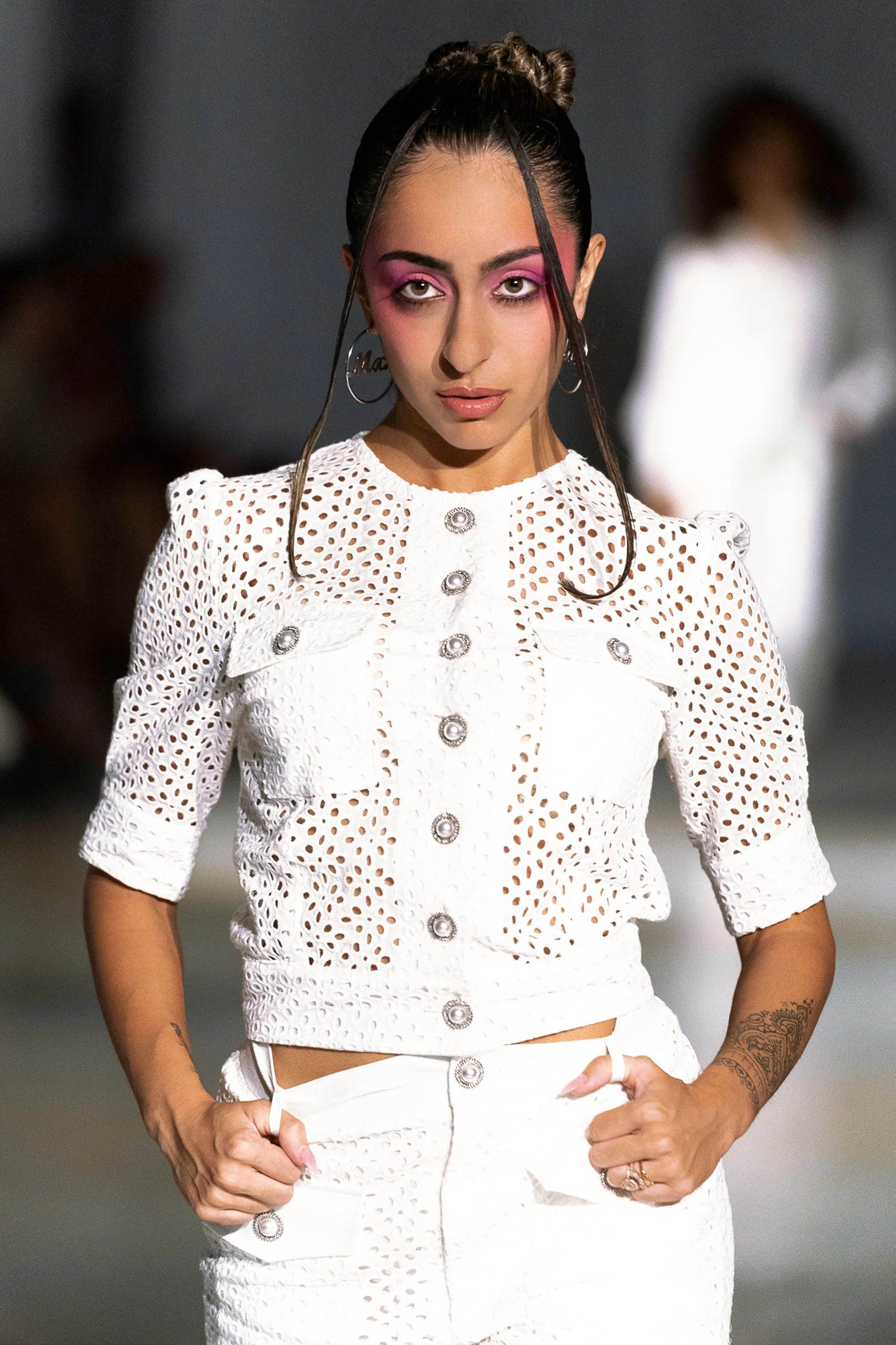 Fae White Eyelet Two-Piece Shorts Set