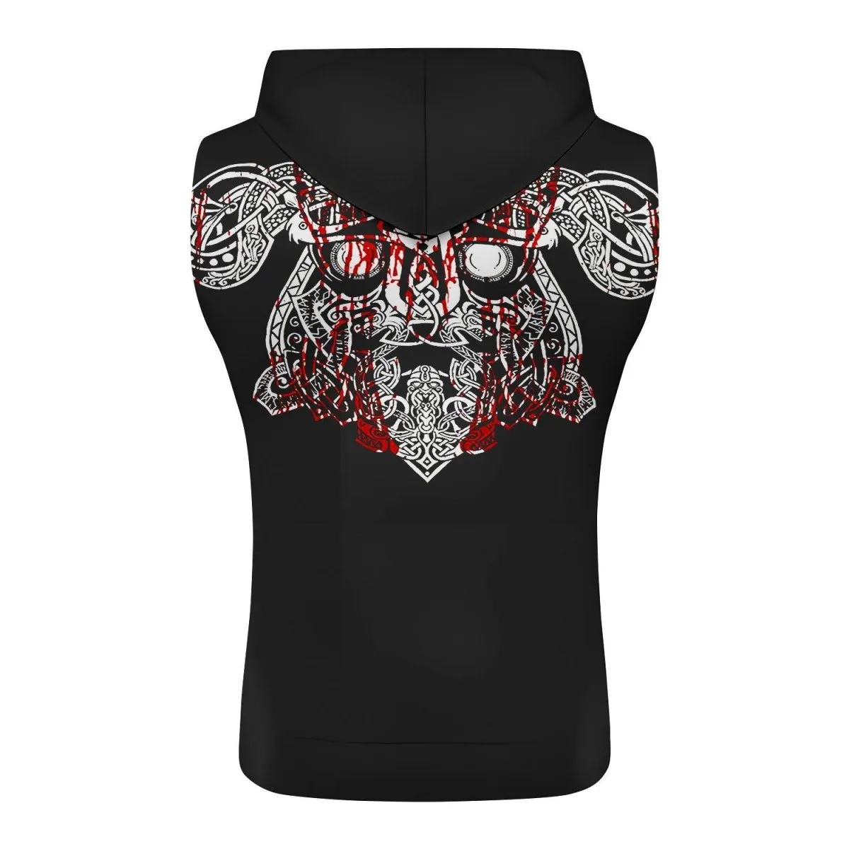 Geri & Freki Blood Tattoo Viking Sleeveless Pullover & Zip Hoodie