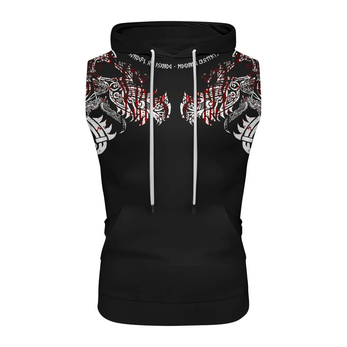Geri & Freki Blood Tattoo Viking Sleeveless Pullover & Zip Hoodie