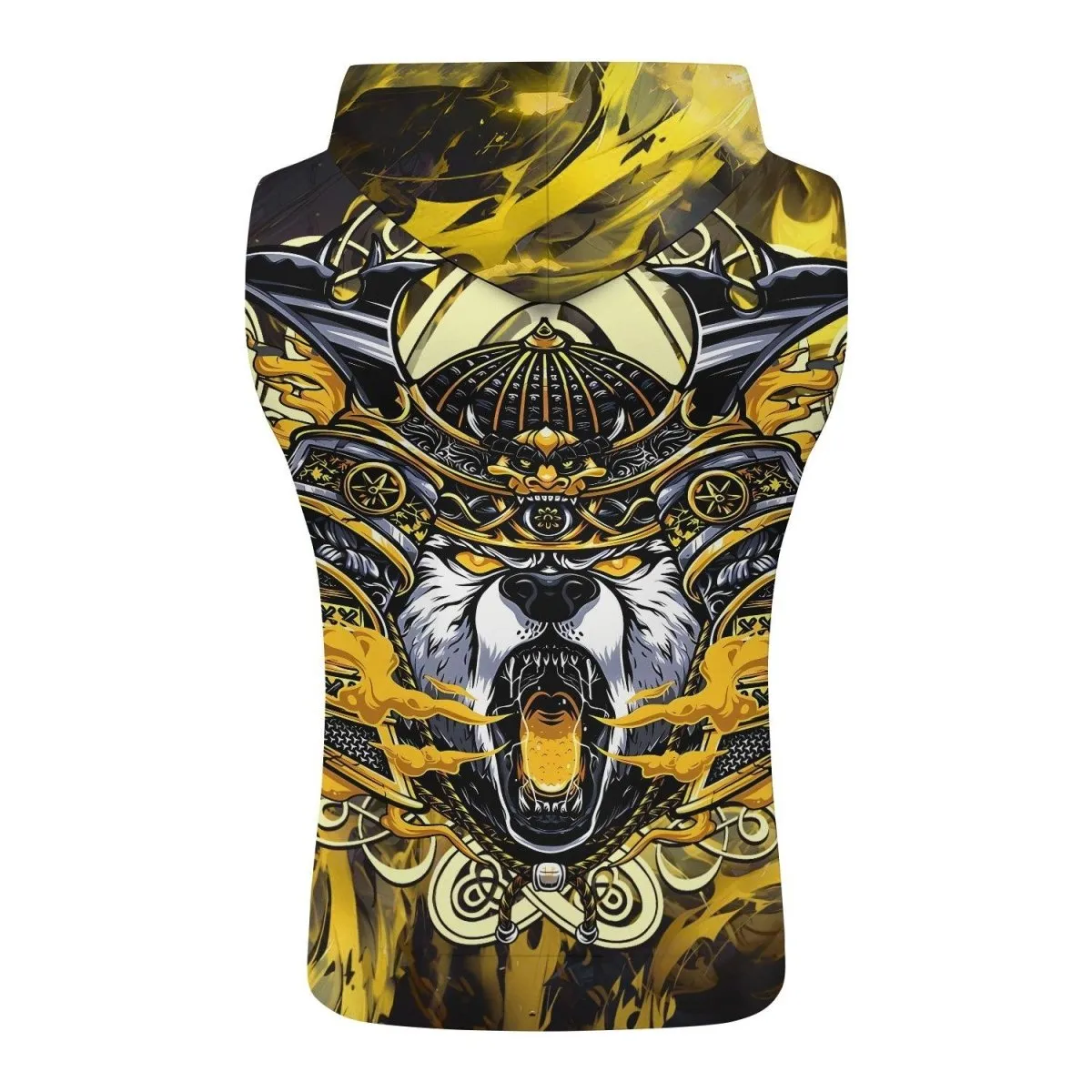 Golden Panda Skull Sleeveless Pullover & Zip Hoodie