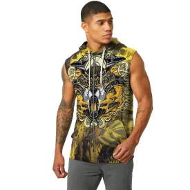 Golden Panda Skull Sleeveless Pullover & Zip Hoodie
