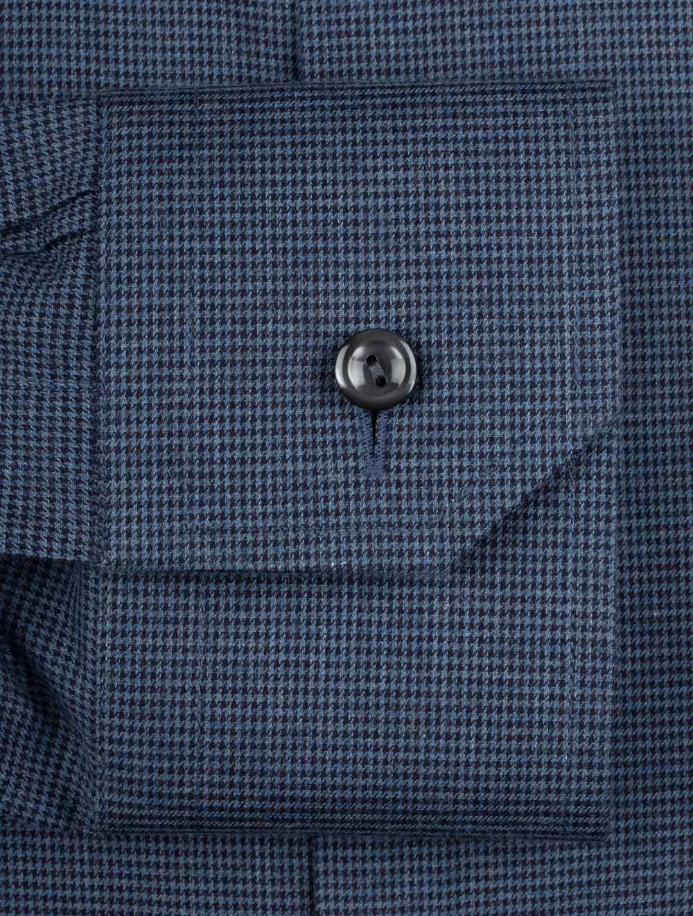 Houndtooth Wrinkle Free Flannel Shirt Navy