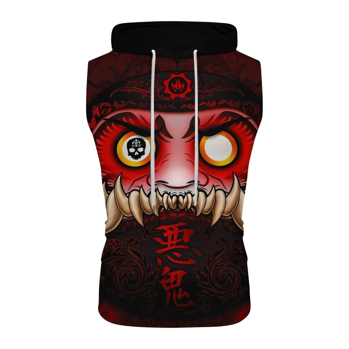 Japanese Daruma Sleeveless Pullover & Zip Hoodie