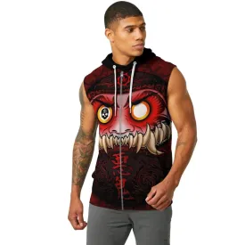Japanese Daruma Sleeveless Pullover & Zip Hoodie