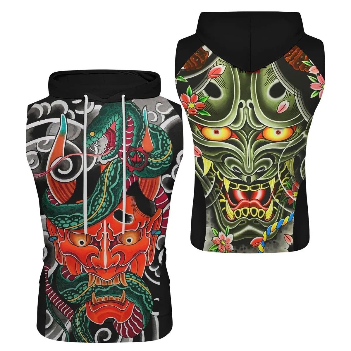 Japanese Viper Oni Sleeveless Pullover & Zip Hoodie