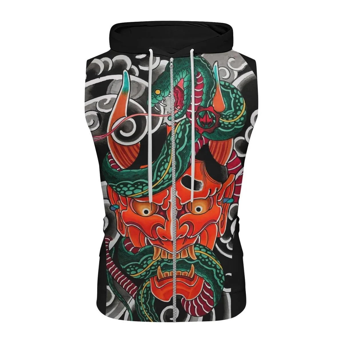 Japanese Viper Oni Sleeveless Pullover & Zip Hoodie