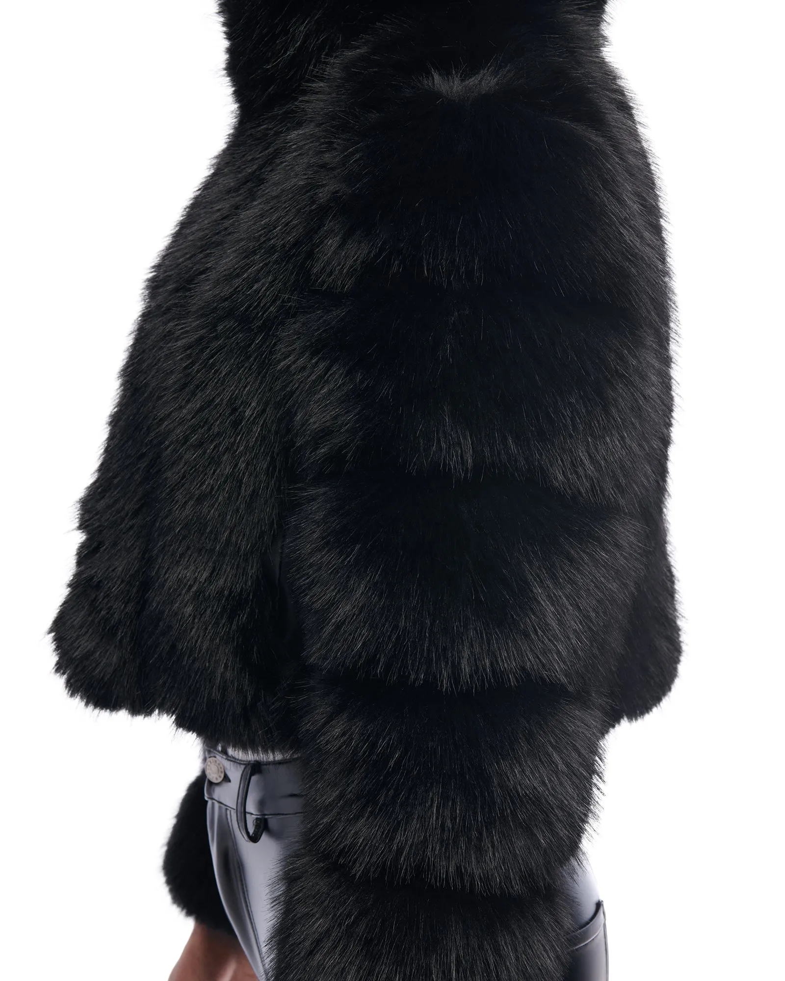 JOLENE-BLK FAUX FUR JACKET