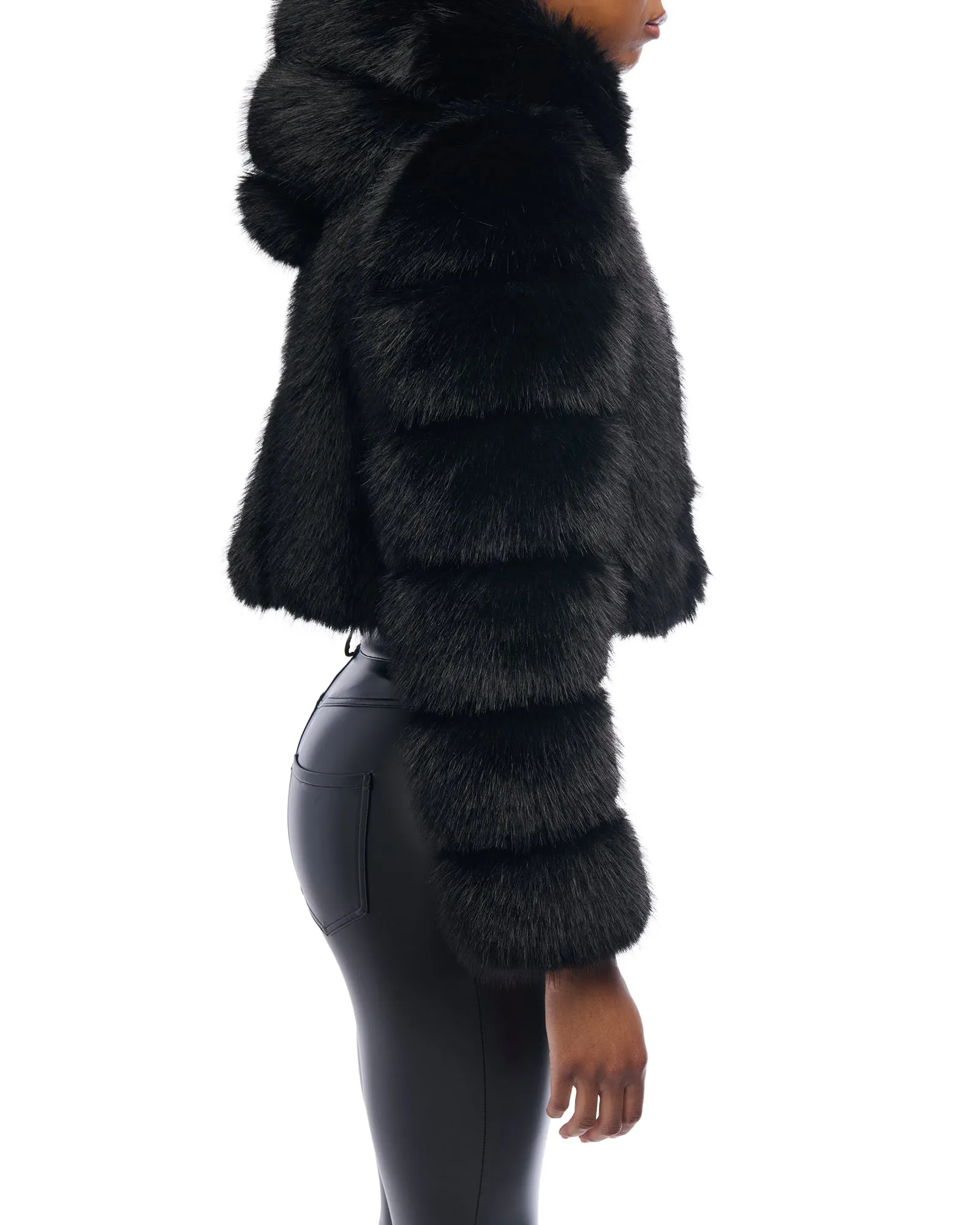 JOLENE-BLK FAUX FUR JACKET