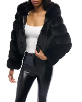 JOLENE-BLK FAUX FUR JACKET
