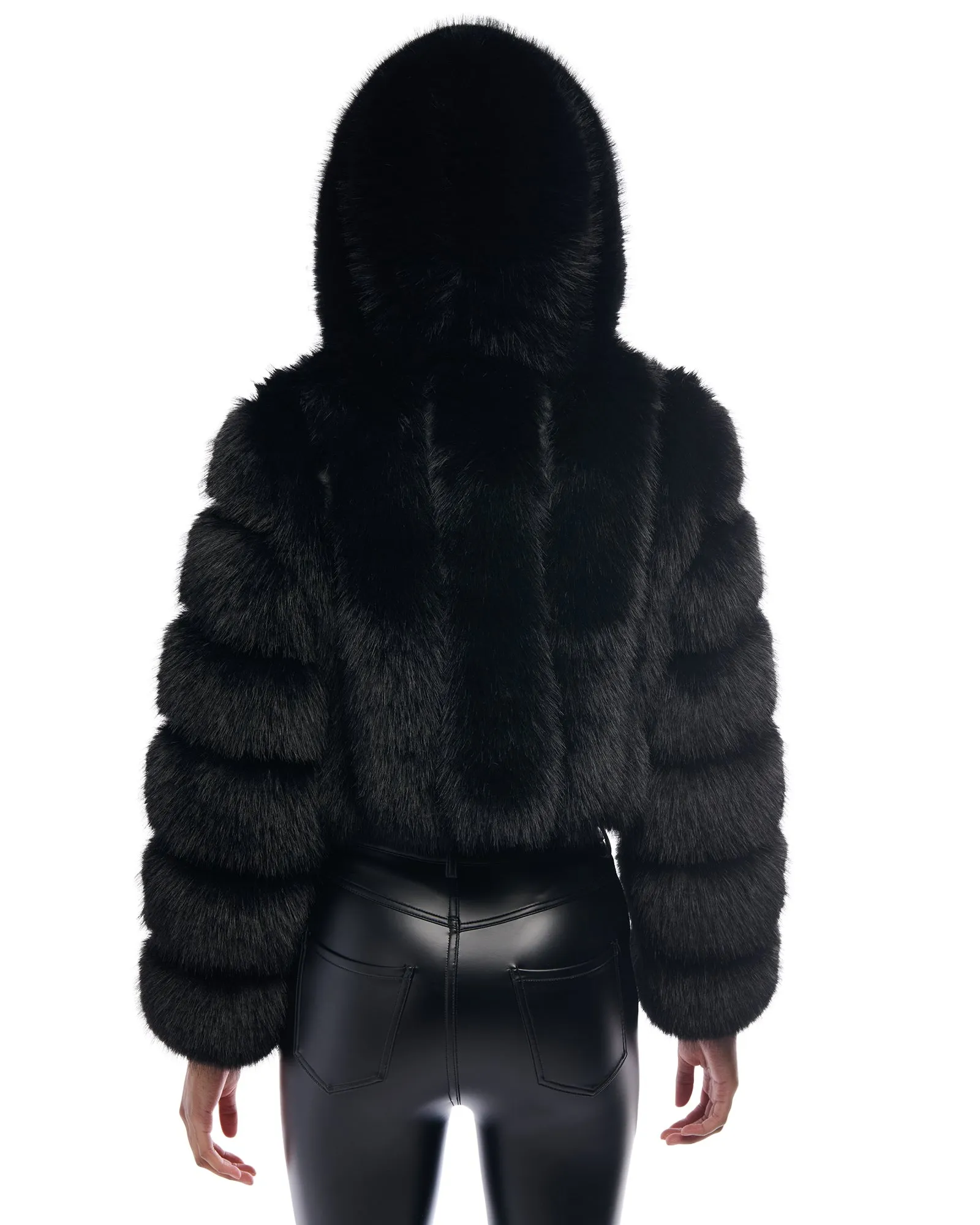 JOLENE-BLK FAUX FUR JACKET
