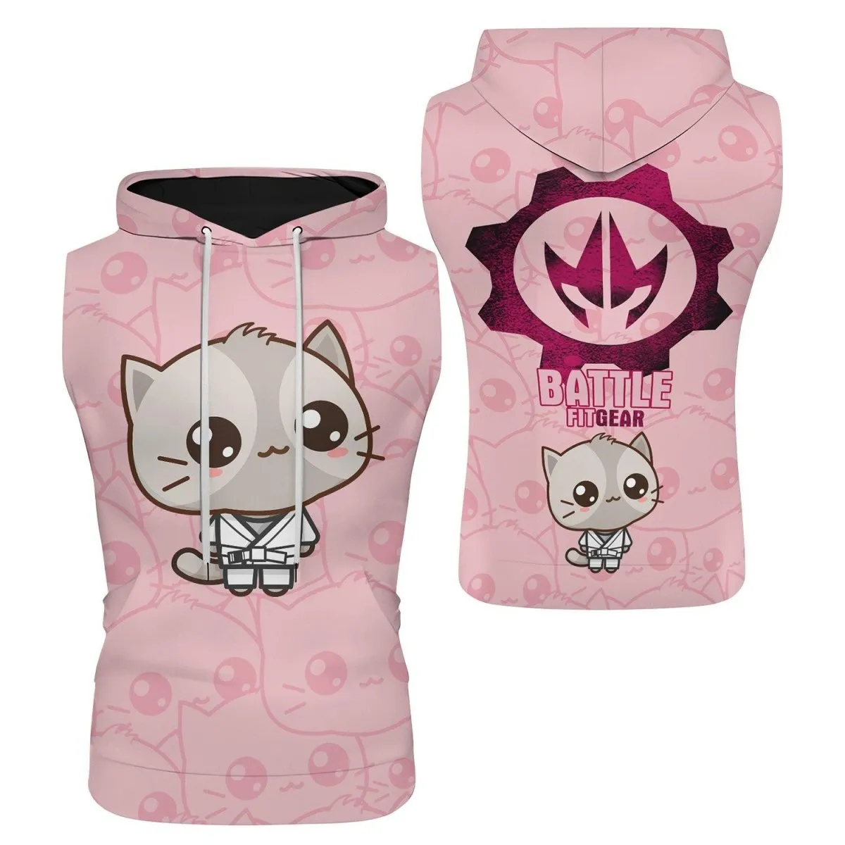 Kimeora Pink Sleeveless Pullover & Zip Hoodie