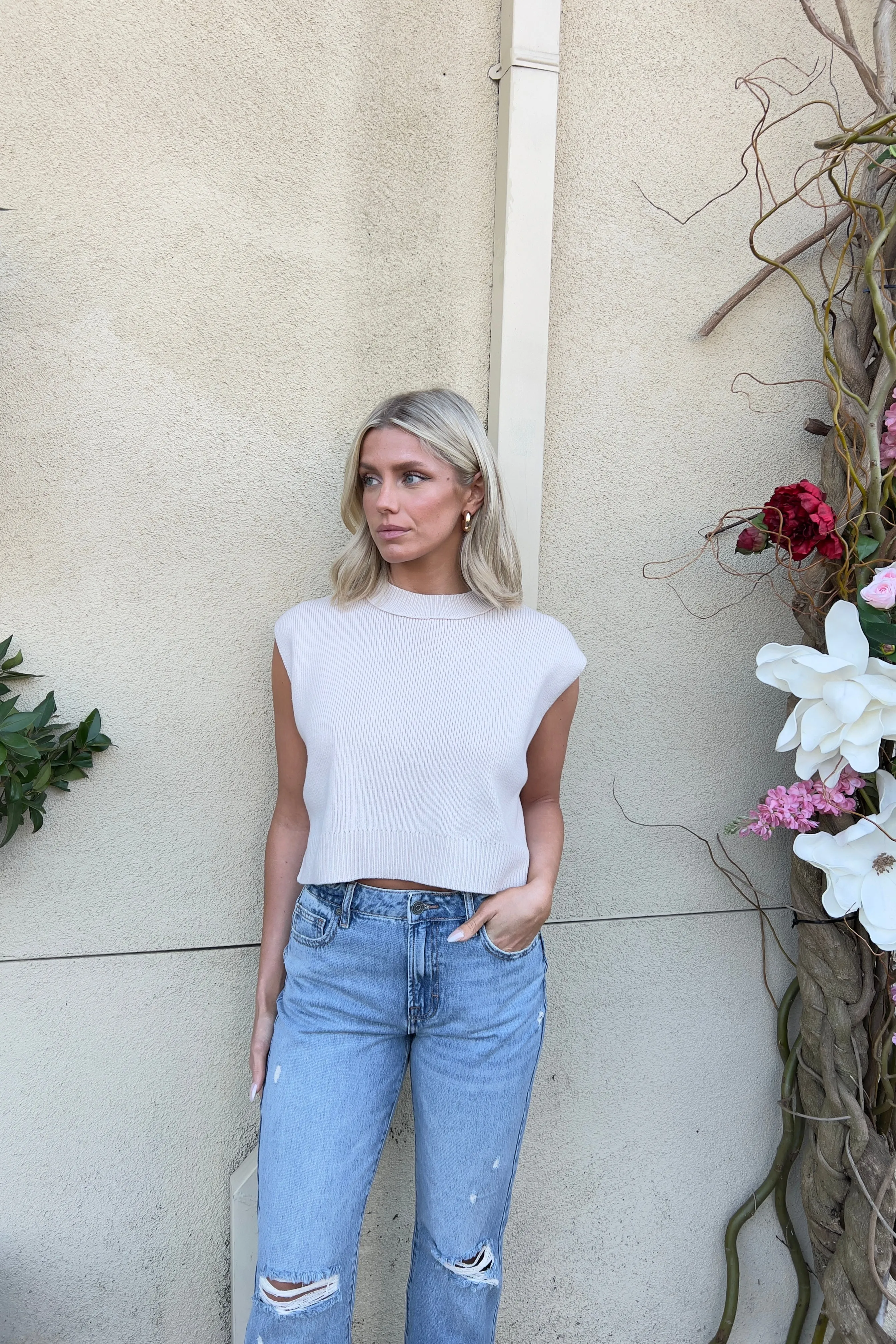 LAINE NATURAL KNIT TOP
