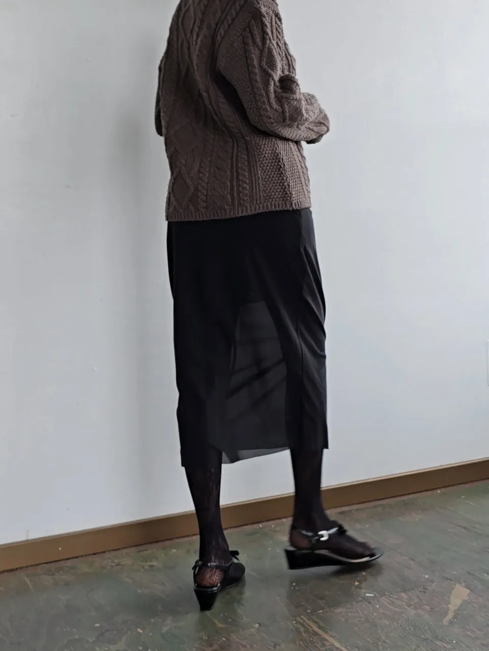 Layered Mesh Black Skirt (M)