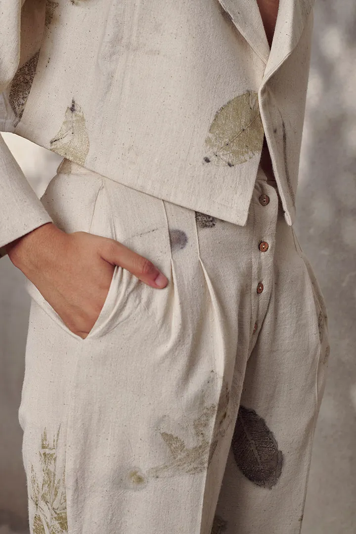 Live Leafy Khadi Blazer & Pants